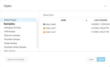 open project window