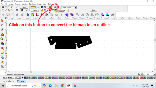 Vectorize button