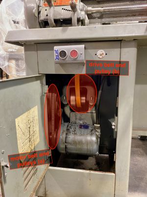 South Bend motor and drive belts